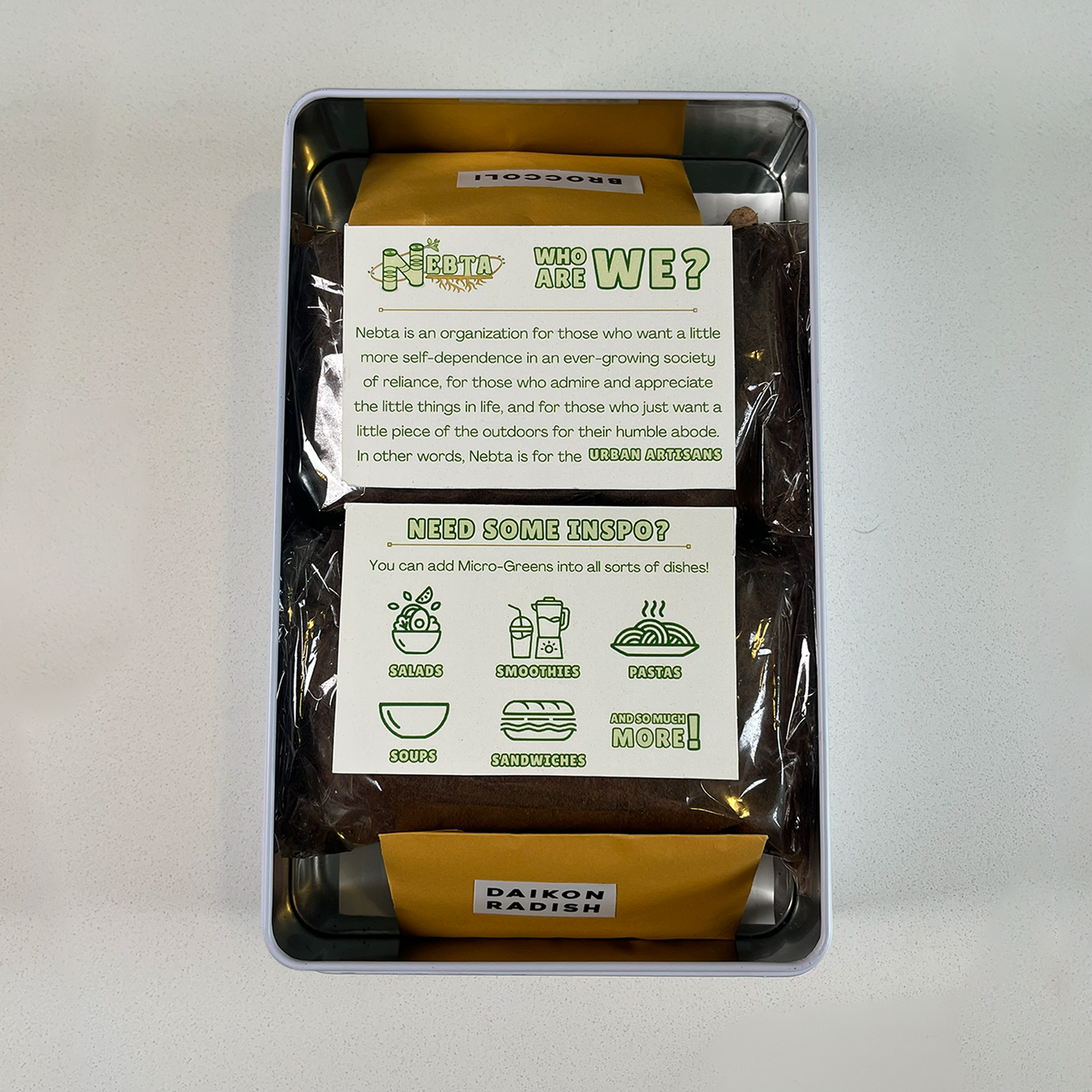 Nebta MicroGreens Grow Kit | Daikon Radish & Broccoli