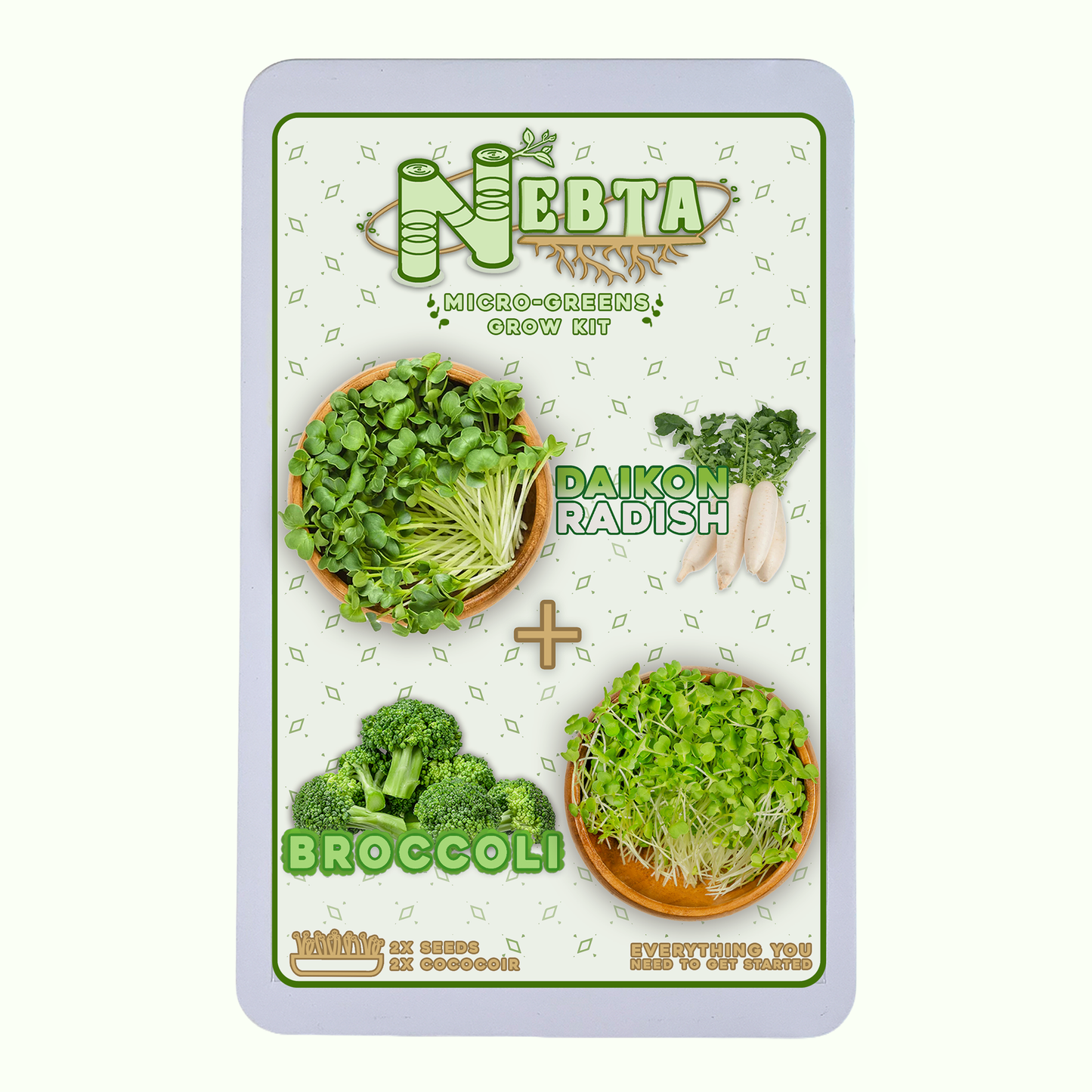 Nebta MicroGreens Grow Kit | Daikon Radish & Broccoli